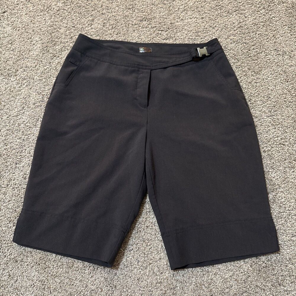 Swing Tech Bette & Court Golf Shorts Womens 8 Bermuda Modest Slim black Buckle M